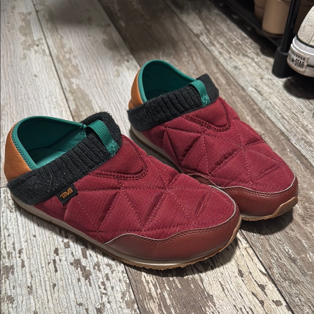 Teva ReEmber Red and Black Quilted Slippers